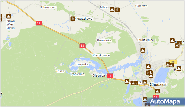 mapa Kierzkowice, Kierzkowice na mapie Targeo