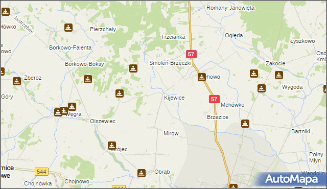 mapa Kijewice gmina Przasnysz, Kijewice gmina Przasnysz na mapie Targeo