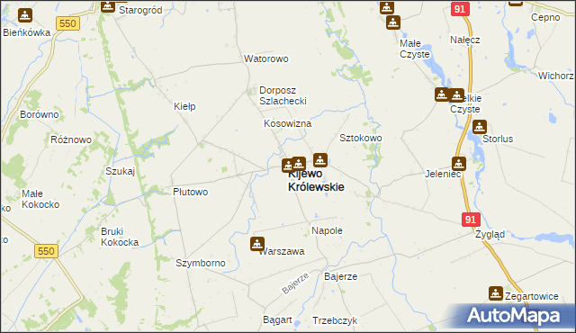 mapa Kijewo Królewskie, Kijewo Królewskie na mapie Targeo