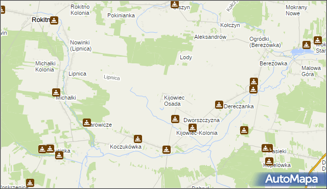 mapa Kijowiec Osada, Kijowiec Osada na mapie Targeo