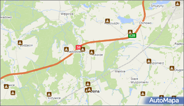 mapa Kikorze, Kikorze na mapie Targeo