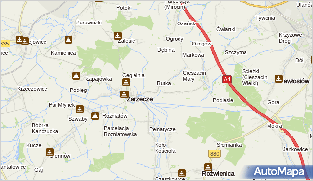 mapa Kisielów gmina Zarzecze, Kisielów gmina Zarzecze na mapie Targeo