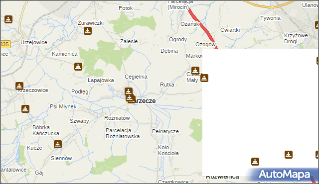 mapa Kisielów gmina Zarzecze, Kisielów gmina Zarzecze na mapie Targeo