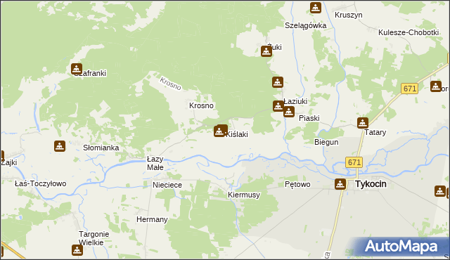 mapa Kiślaki, Kiślaki na mapie Targeo