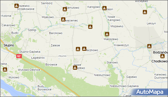 mapa Kłaczkowo, Kłaczkowo na mapie Targeo