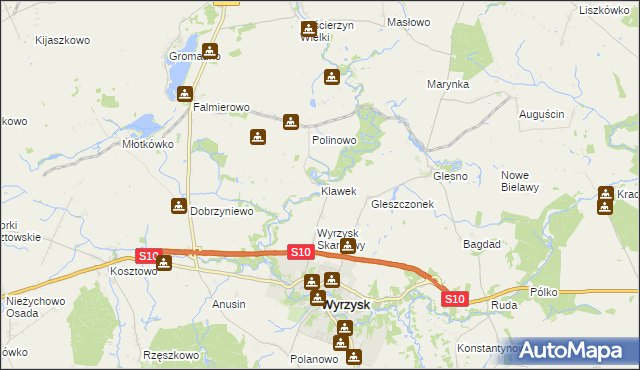 mapa Klawek, Klawek na mapie Targeo
