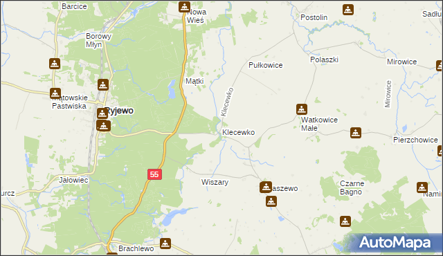 mapa Klecewko, Klecewko na mapie Targeo