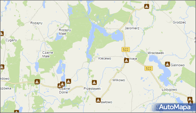 mapa Klecewo gmina Gardeja, Klecewo gmina Gardeja na mapie Targeo