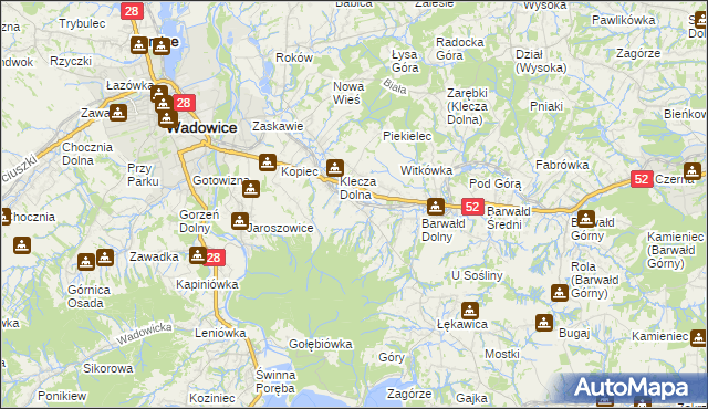 mapa Klecza Górna, Klecza Górna na mapie Targeo