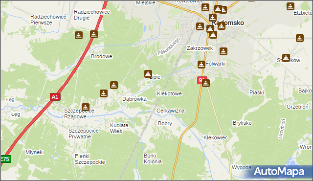 mapa Klekotowe, Klekotowe na mapie Targeo