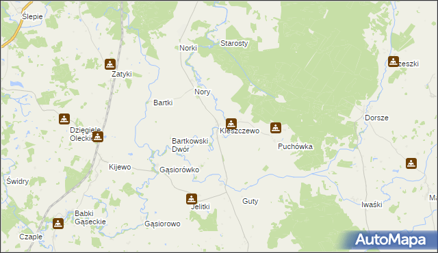 mapa Kleszczewo gmina Wieliczki, Kleszczewo gmina Wieliczki na mapie Targeo