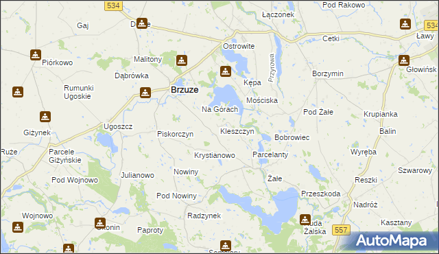 mapa Kleszczyn, Kleszczyn na mapie Targeo