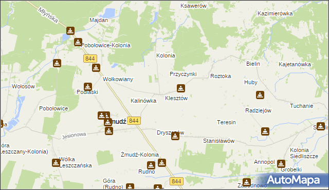 mapa Klesztów, Klesztów na mapie Targeo