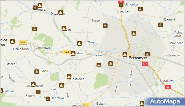 mapa Klewki gmina Przasnysz, Klewki gmina Przasnysz na mapie Targeo