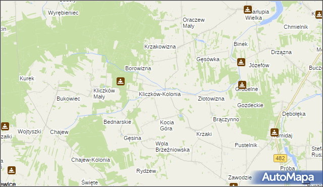 mapa Kliczków Wielki, Kliczków Wielki na mapie Targeo