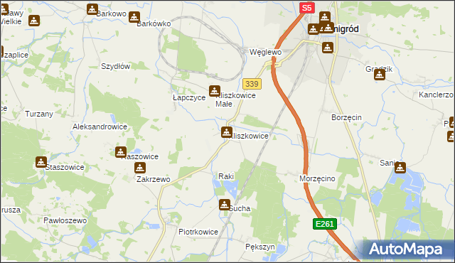 mapa Kliszkowice, Kliszkowice na mapie Targeo