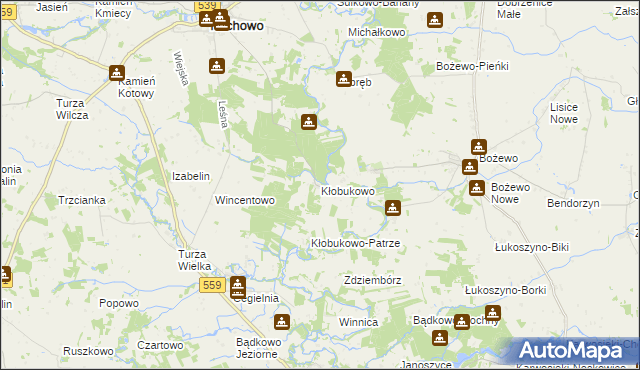 mapa Kłobukowo, Kłobukowo na mapie Targeo