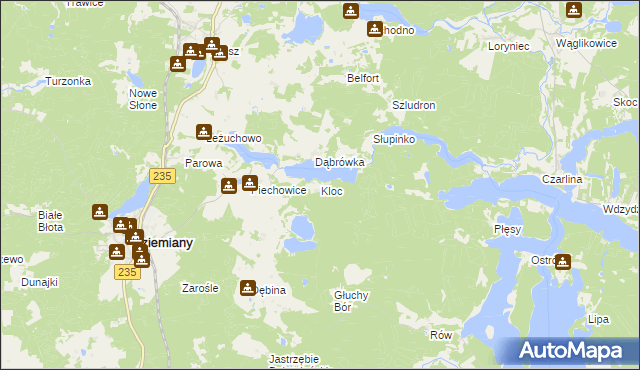 mapa Kloc, Kloc na mapie Targeo