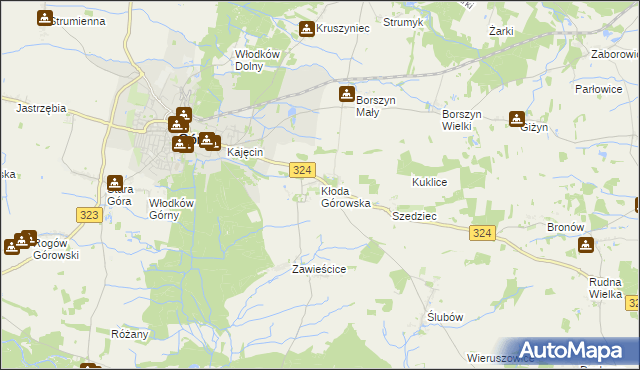 mapa Kłoda Górowska, Kłoda Górowska na mapie Targeo