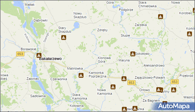 mapa Klonowa Góra, Klonowa Góra na mapie Targeo