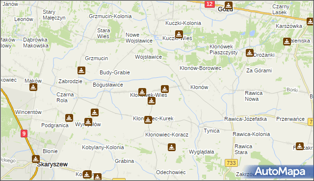 mapa Kłonówek-Kolonia, Kłonówek-Kolonia na mapie Targeo