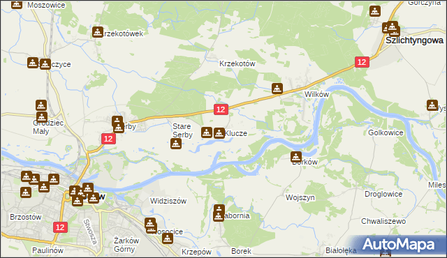 mapa Klucze gmina Głogów, Klucze gmina Głogów na mapie Targeo