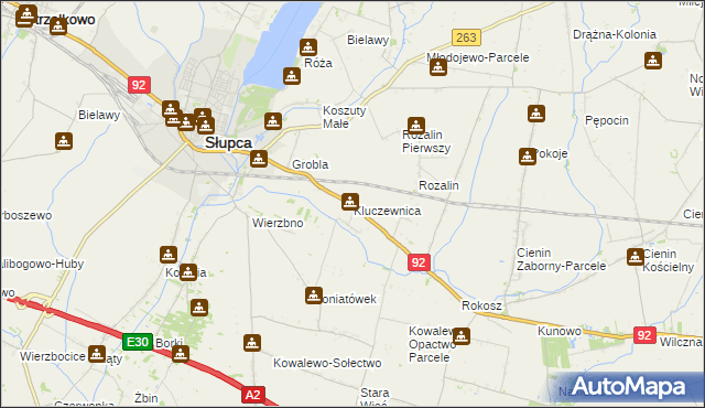 mapa Kluczewnica, Kluczewnica na mapie Targeo