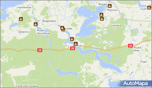 mapa Klusy gmina Orzysz, Klusy gmina Orzysz na mapie Targeo