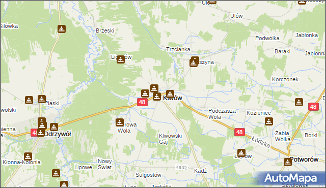 mapa Klwów, Klwów na mapie Targeo