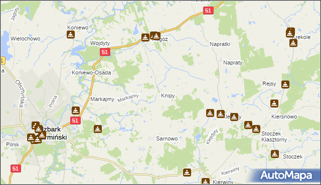 mapa Knipy, Knipy na mapie Targeo