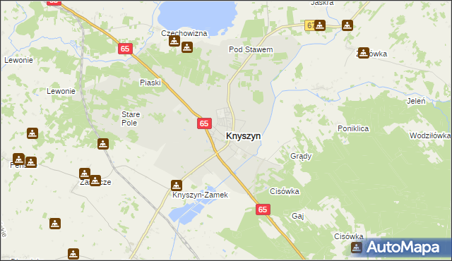 mapa Knyszyn powiat moniecki, Knyszyn powiat moniecki na mapie Targeo