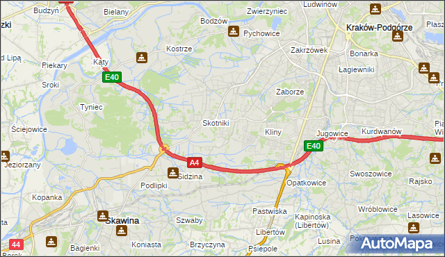 mapa Kobierzyn gmina Kraków, Kobierzyn gmina Kraków na mapie Targeo