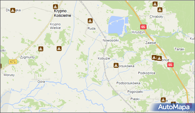 mapa Kobuzie gmina Dobrzyniewo Duże, Kobuzie gmina Dobrzyniewo Duże na mapie Targeo