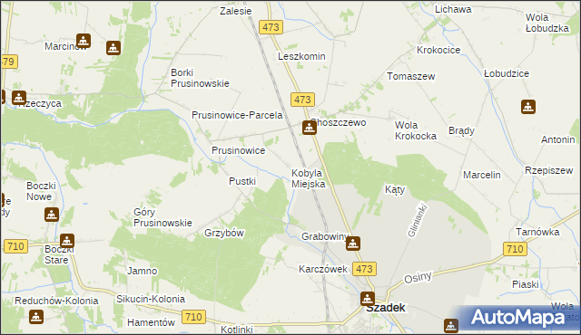 mapa Kobyla Miejska, Kobyla Miejska na mapie Targeo