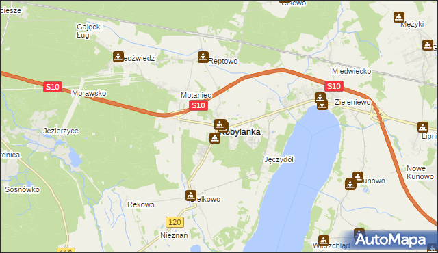 mapa Kobylanka powiat stargardzki, Kobylanka powiat stargardzki na mapie Targeo