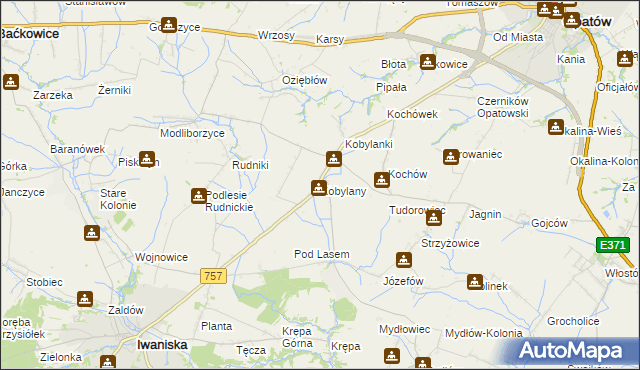 mapa Kobylany gmina Opatów, Kobylany gmina Opatów na mapie Targeo