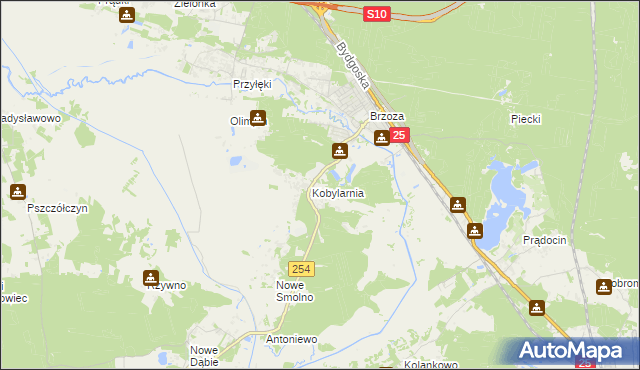 mapa Kobylarnia gmina Nowa Wieś Wielka, Kobylarnia gmina Nowa Wieś Wielka na mapie Targeo