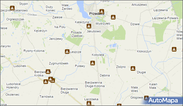 mapa Kobylata, Kobylata na mapie Targeo