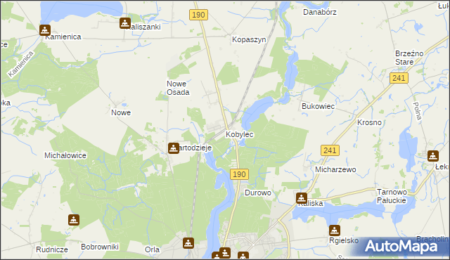 mapa Kobylec gmina Wągrowiec, Kobylec gmina Wągrowiec na mapie Targeo