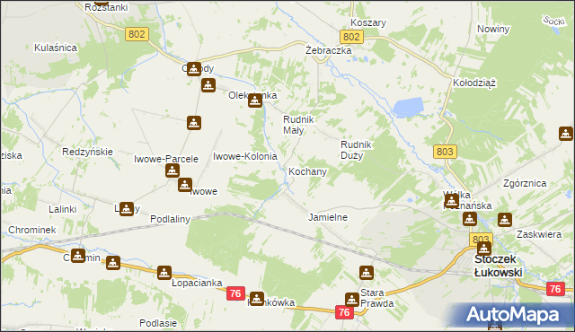 mapa Kochany, Kochany na mapie Targeo