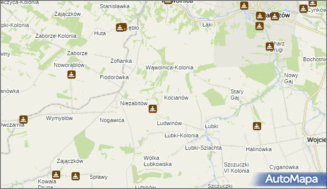 mapa Kocianów, Kocianów na mapie Targeo