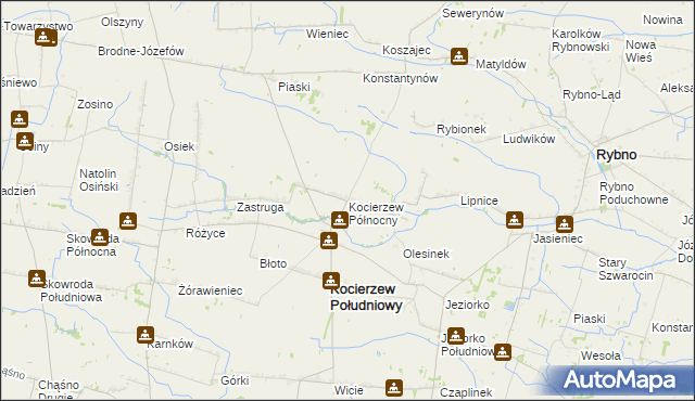 mapa Kocierzew Północny, Kocierzew Północny na mapie Targeo