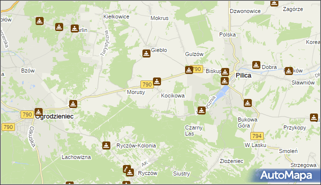 mapa Kocikowa, Kocikowa na mapie Targeo