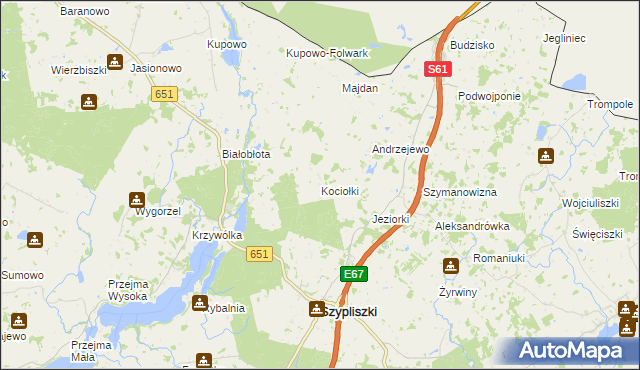 mapa Kociołki gmina Szypliszki, Kociołki gmina Szypliszki na mapie Targeo