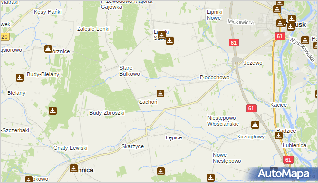 mapa Kokoszka gmina Pułtusk, Kokoszka gmina Pułtusk na mapie Targeo