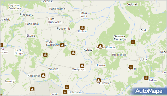 mapa Kołacz gmina Mrozy, Kołacz gmina Mrozy na mapie Targeo