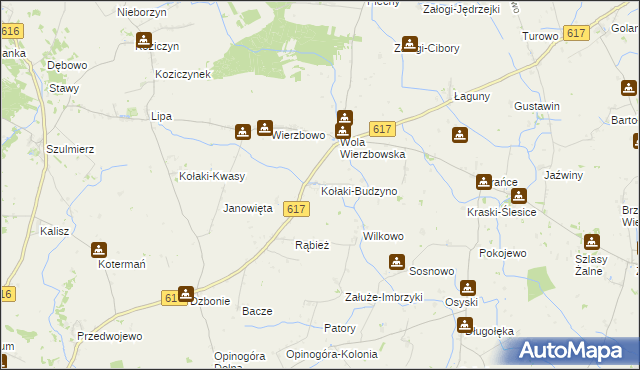 mapa Kołaki-Budzyno, Kołaki-Budzyno na mapie Targeo