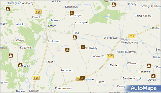 mapa Kołaki-Kwasy, Kołaki-Kwasy na mapie Targeo