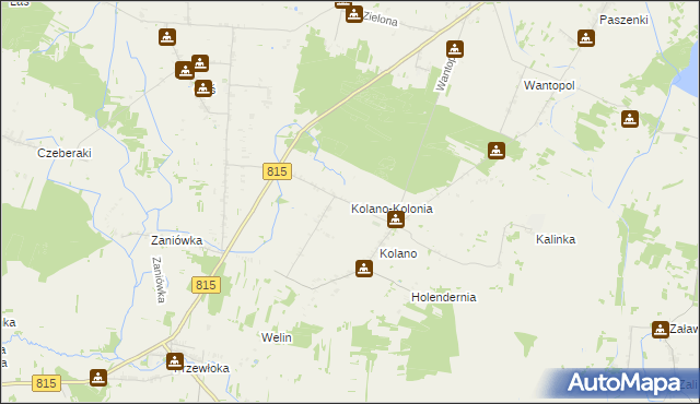 mapa Kolano-Kolonia, Kolano-Kolonia na mapie Targeo