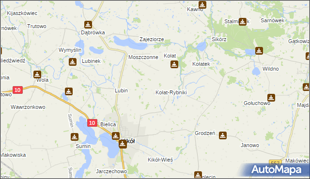 mapa Kołat-Rybniki, Kołat-Rybniki na mapie Targeo